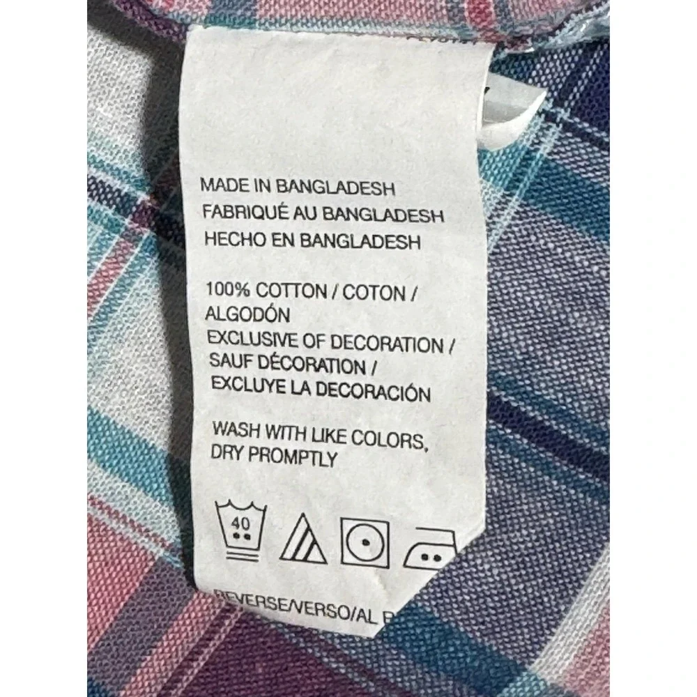 IZOD Shirt Mens 4XL Multicolor Plaid Short Sleeve Cotton Button Down Relaxed Fit - Picture 5 of 10